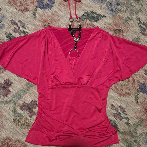 My Michelle Pink Ruched Top - Picture 3 of 5